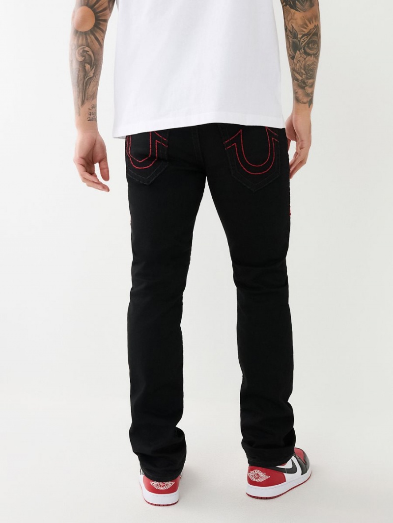 Straight Jeans True Religion Ricky Super T Negras | 02WDNSTYI