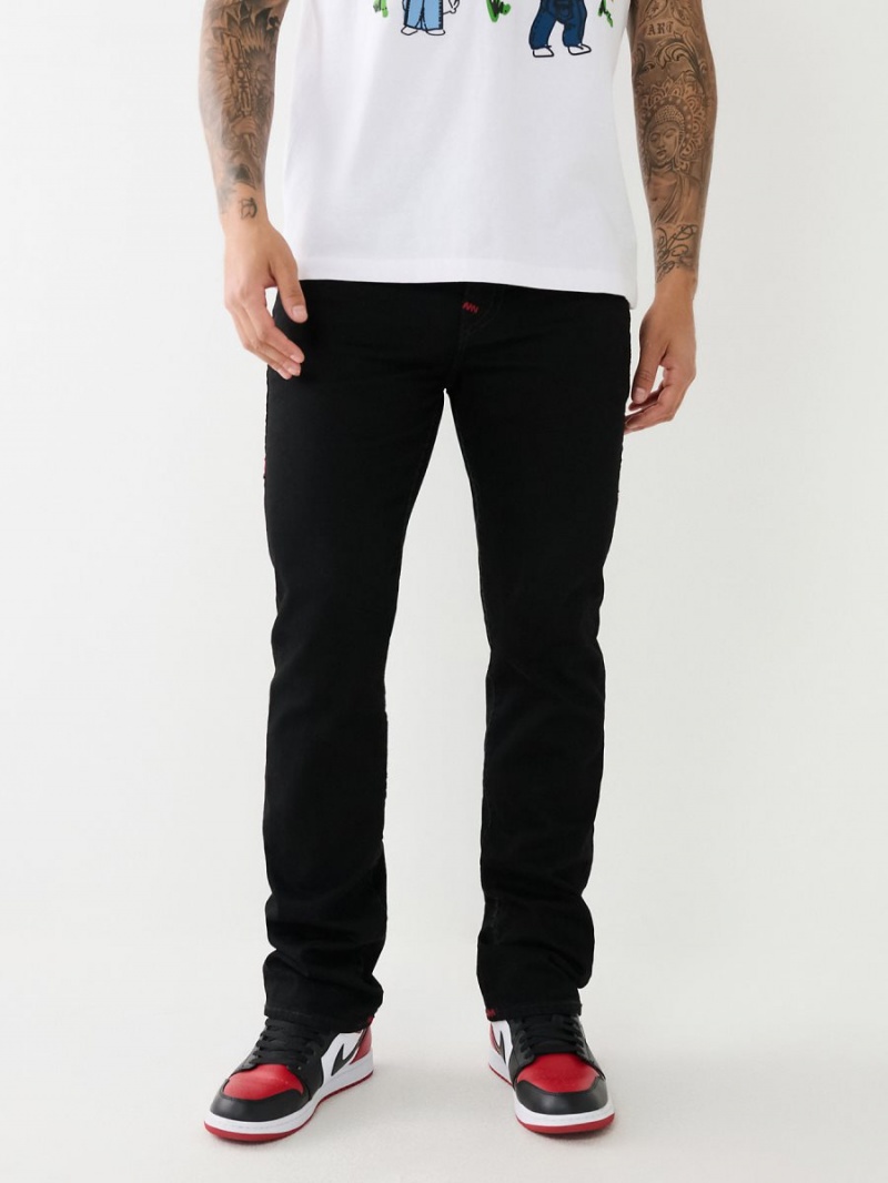 Straight Jeans True Religion Ricky Super T Negras | 02WDNSTYI