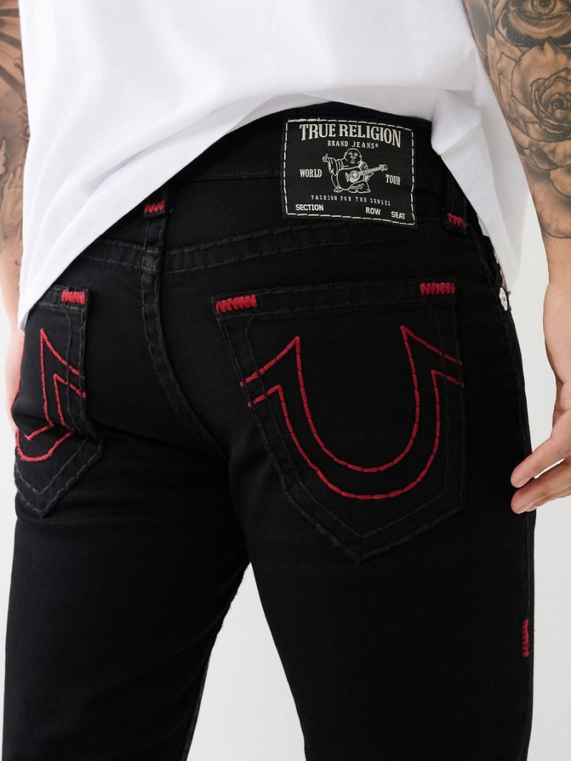 Straight Jeans True Religion Ricky Super T Negras | 02WDNSTYI