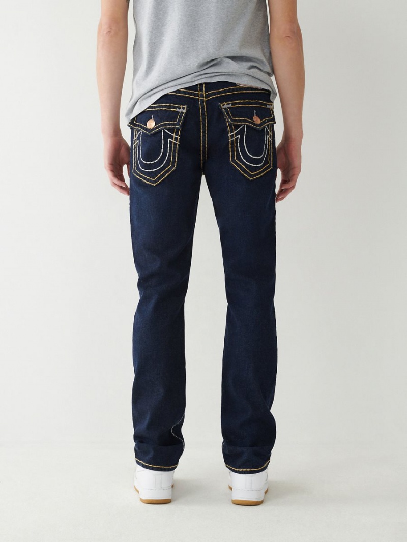 Straight Jeans True Religion Ricky Super T Stitch Azules Oscuro | 29VKYAFET