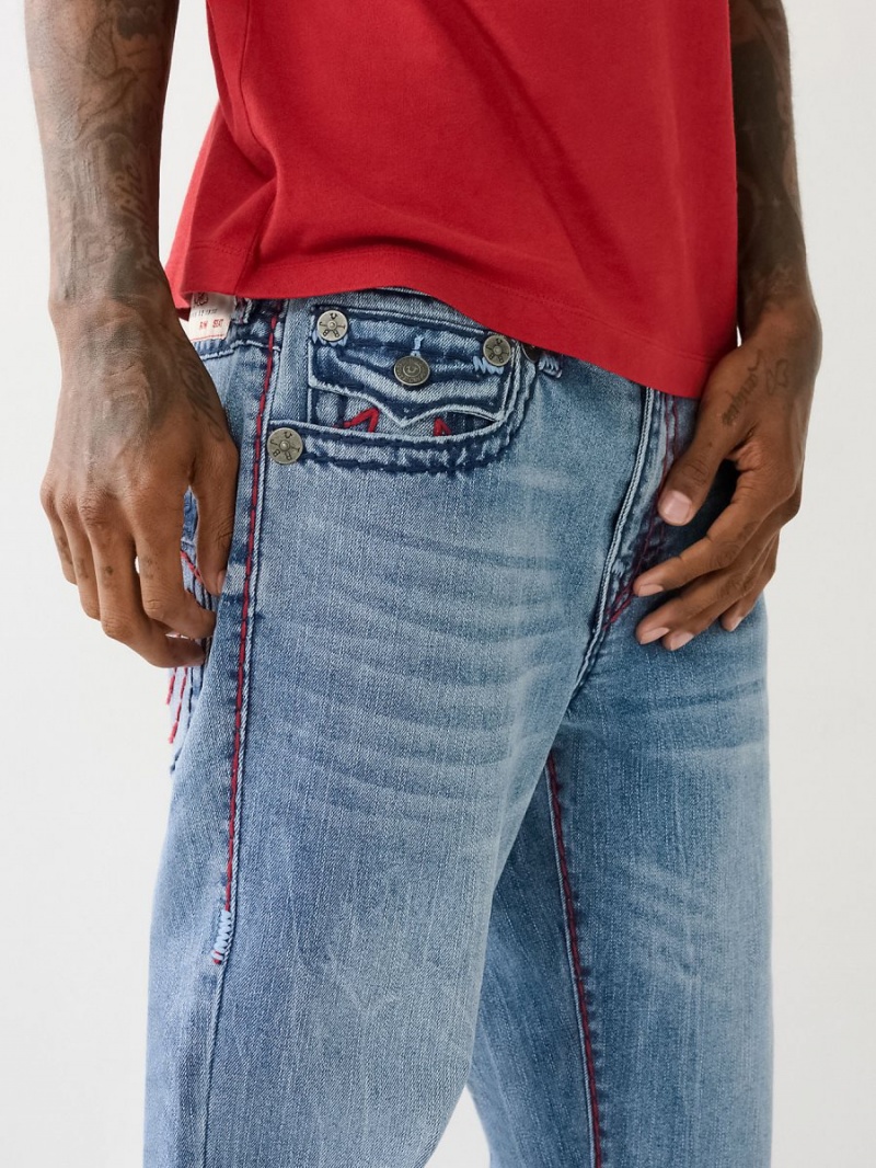 Straight Jeans True Religion Ricky Super T Flap Azules | 03LJWPRZQ