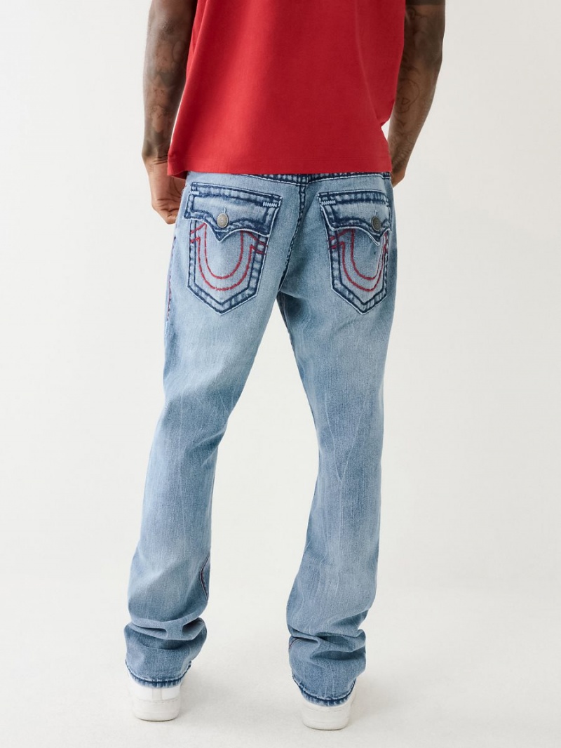 Straight Jeans True Religion Ricky Super T Flap Azules | 03LJWPRZQ