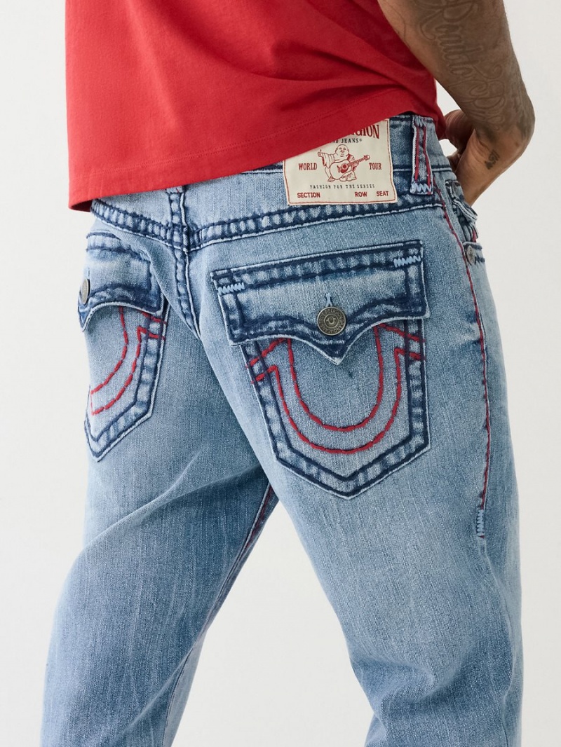 Straight Jeans True Religion Ricky Super T Flap Azules | 03LJWPRZQ