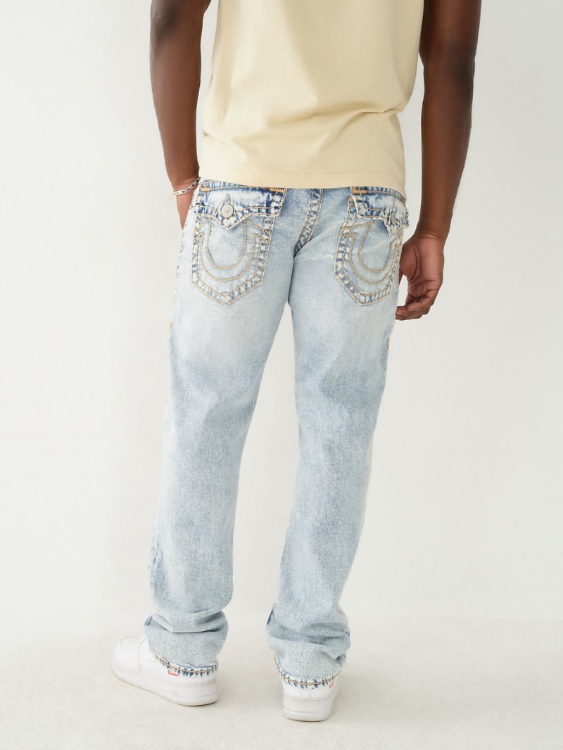 Straight Jeans True Religion Ricky Super T Stitch Azules Claro | 82PFQZSRG