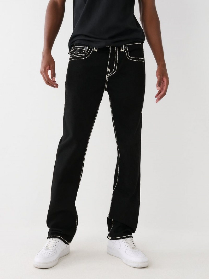 Straight Jeans True Religion Ricky Super T Stitch Negras | 58EKYAOHD