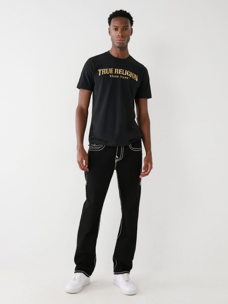 Straight Jeans True Religion Ricky Super T Stitch Negras | 58EKYAOHD