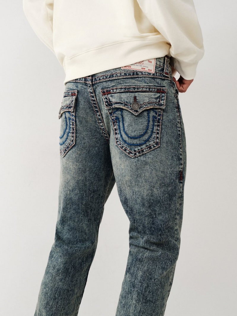 Straight Jeans True Religion Ricky Super T Stitch Azules Oscuro | 43BEKIUVN