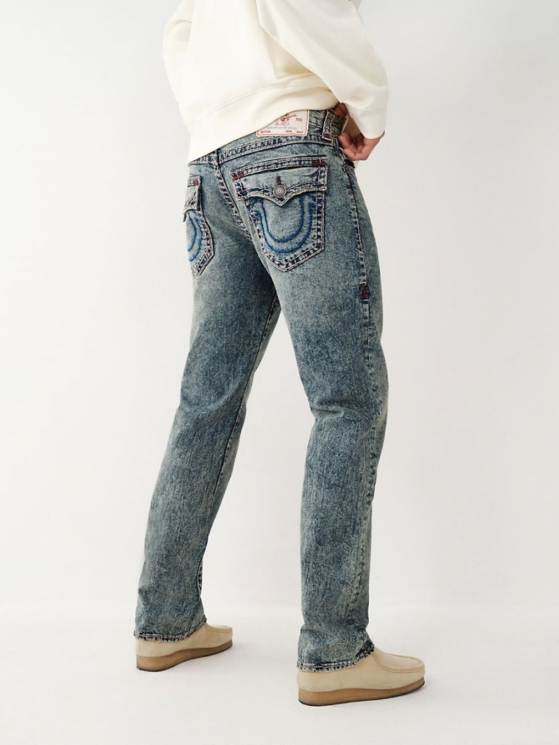 Straight Jeans True Religion Ricky Super T Stitch Azules Oscuro | 43BEKIUVN