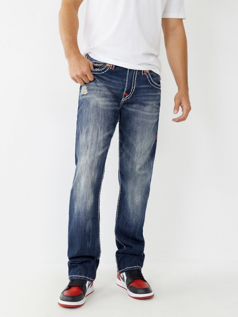 Straight Jeans True Religion Ricky Vintage Super T Azules Oscuro | 95KEXPJOL