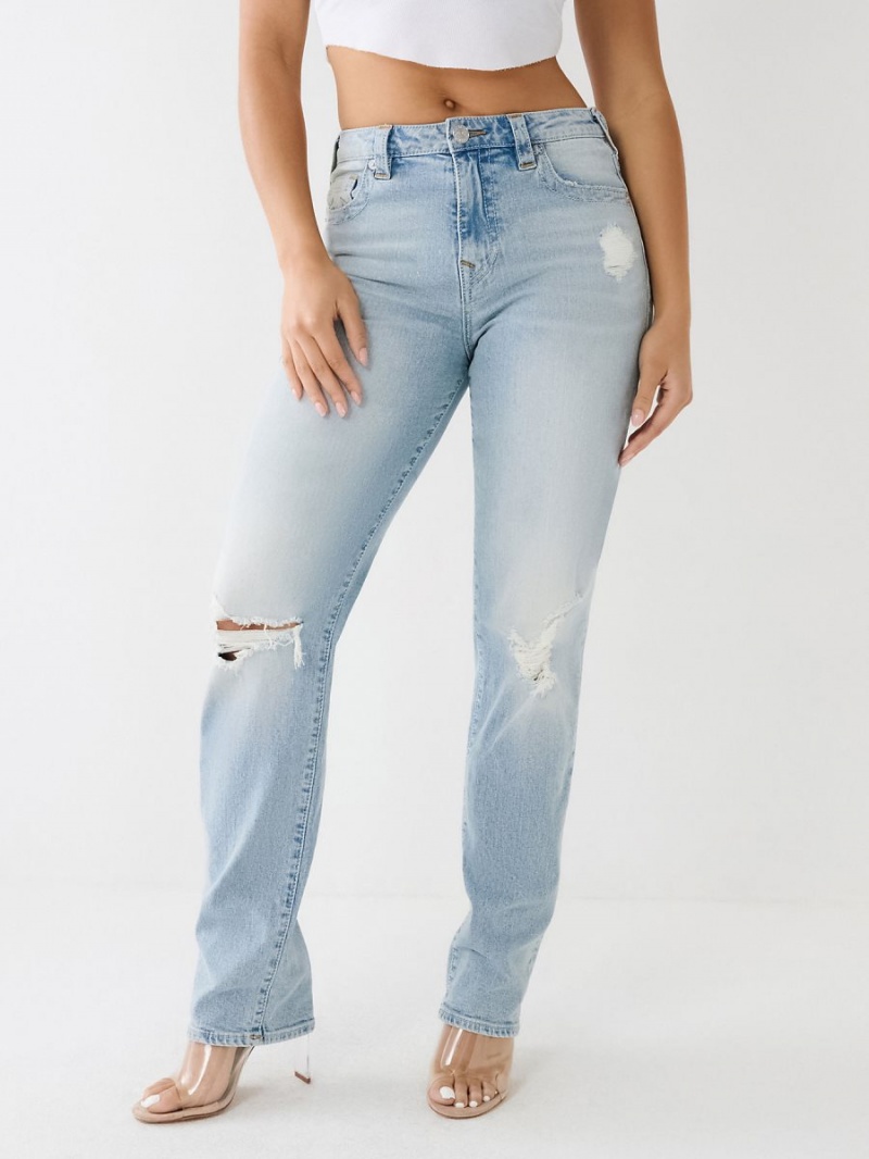 Straight Jeans True Religion Sarah Distressed High Rise Mimosa W Destroy | 49AYBCUXR