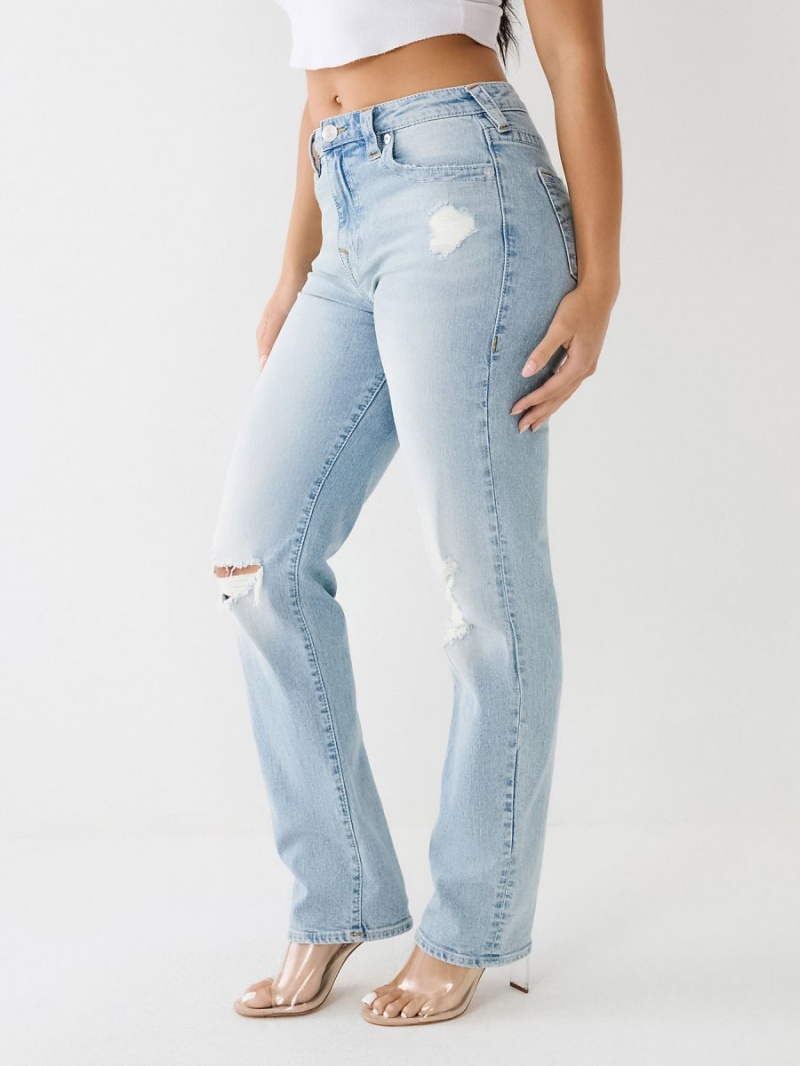 Straight Jeans True Religion Sarah Distressed High Rise Mimosa W Destroy | 49AYBCUXR