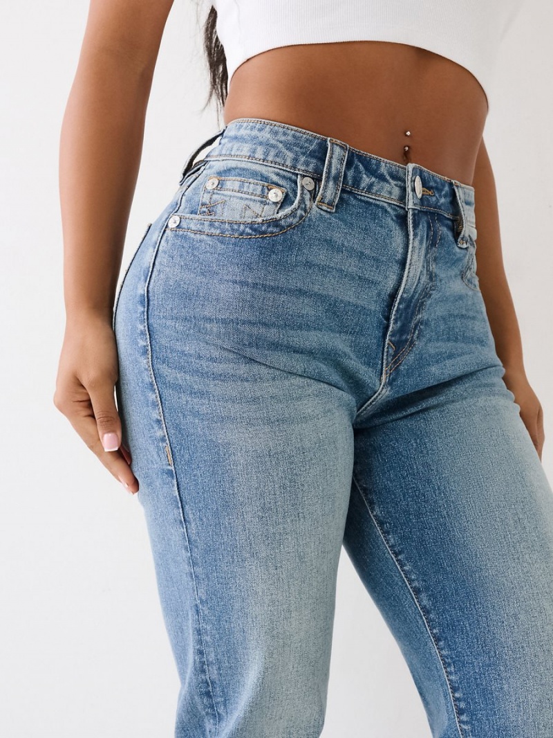 Straight Jeans True Religion Sarah High Rise Azules | 21KGCEHDJ