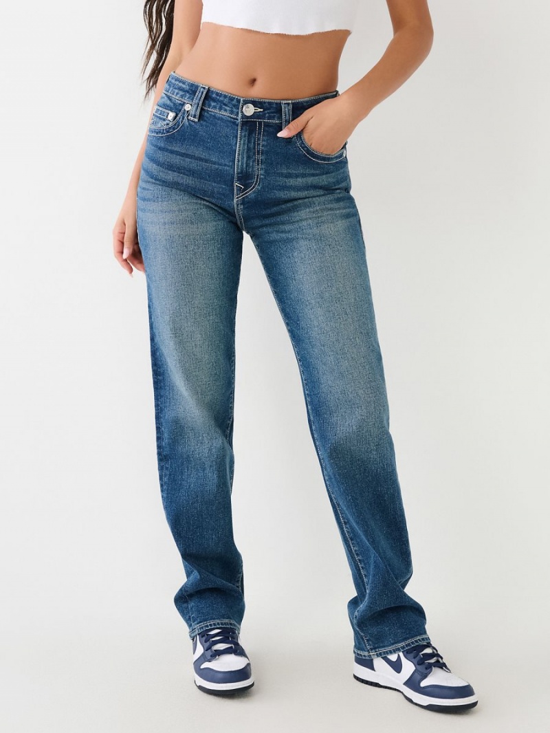 Straight Jeans True Religion Sarah High Rise Azules Oscuro | 32IPFBVWN