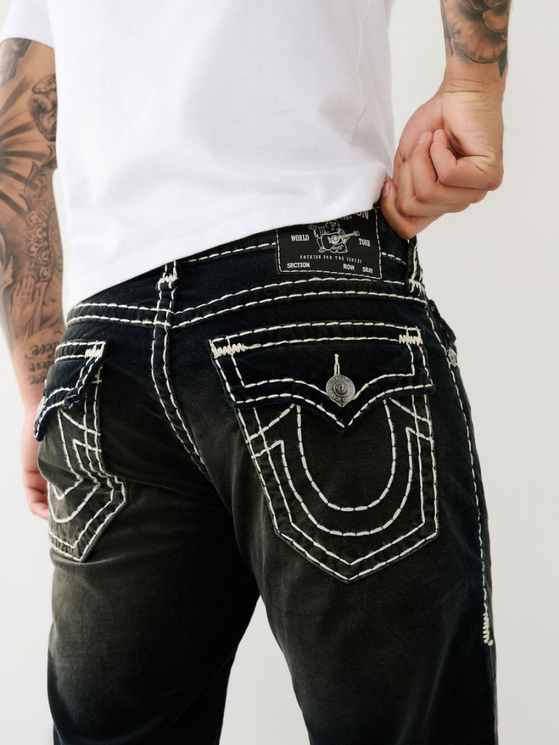 Straight Jeans True Religion Velvet Ricky Fadded Negras Azules | 23DBOWGSQ