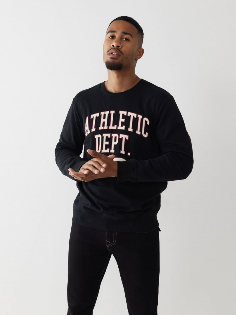 Sudadera True Religion Atléticos Crewneck Negras | 49WBDTLQF