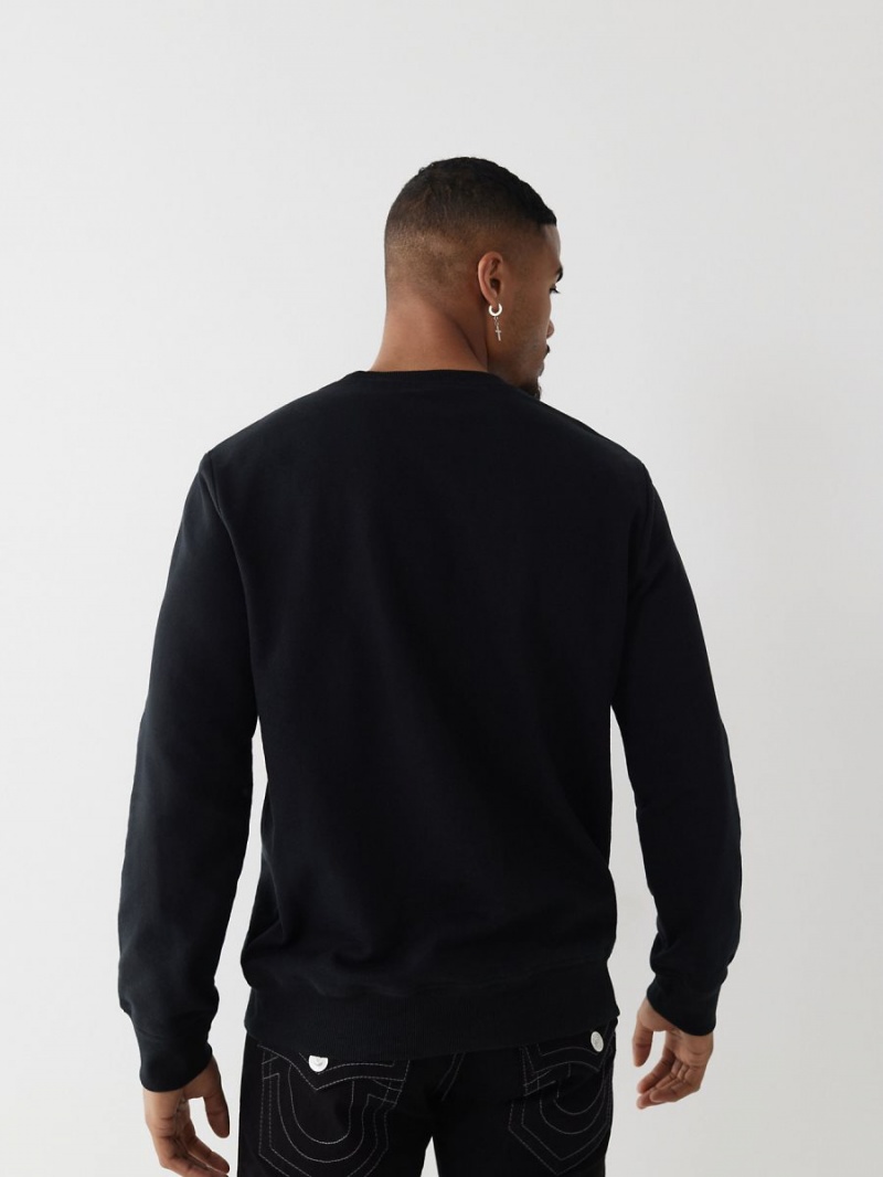 Sudadera True Religion Atléticos Crewneck Negras | 49WBDTLQF