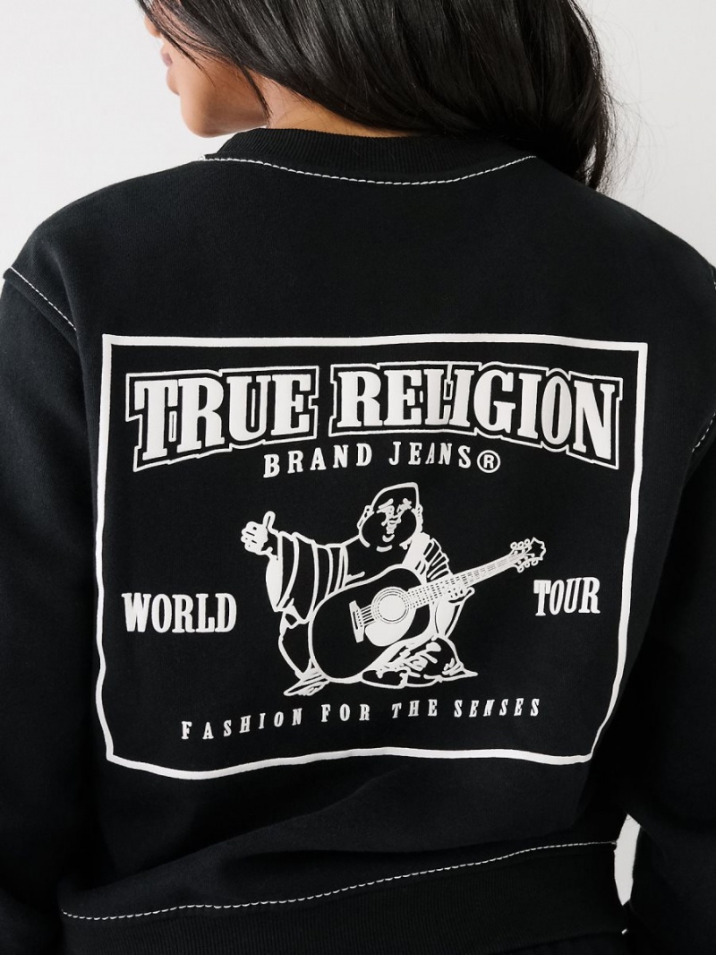 Sudadera True Religion Big T Buddha Negras | 79TAIYVKC