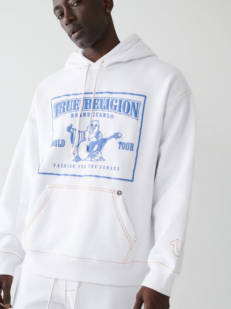 Sudadera True Religion Big T Logo Relaxed Blancas | 98ULWAXVO