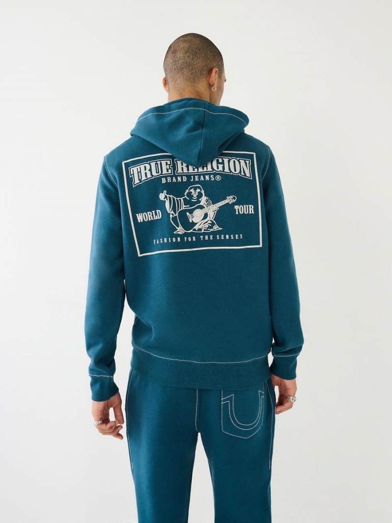 Sudadera True Religion Big T Zip Agave | 50UJPWRDF