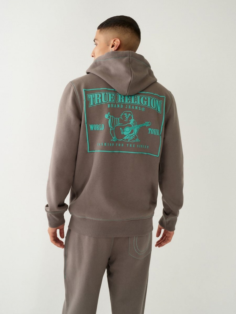 Sudadera True Religion Big T Zip Granite | 10FXDTAOK