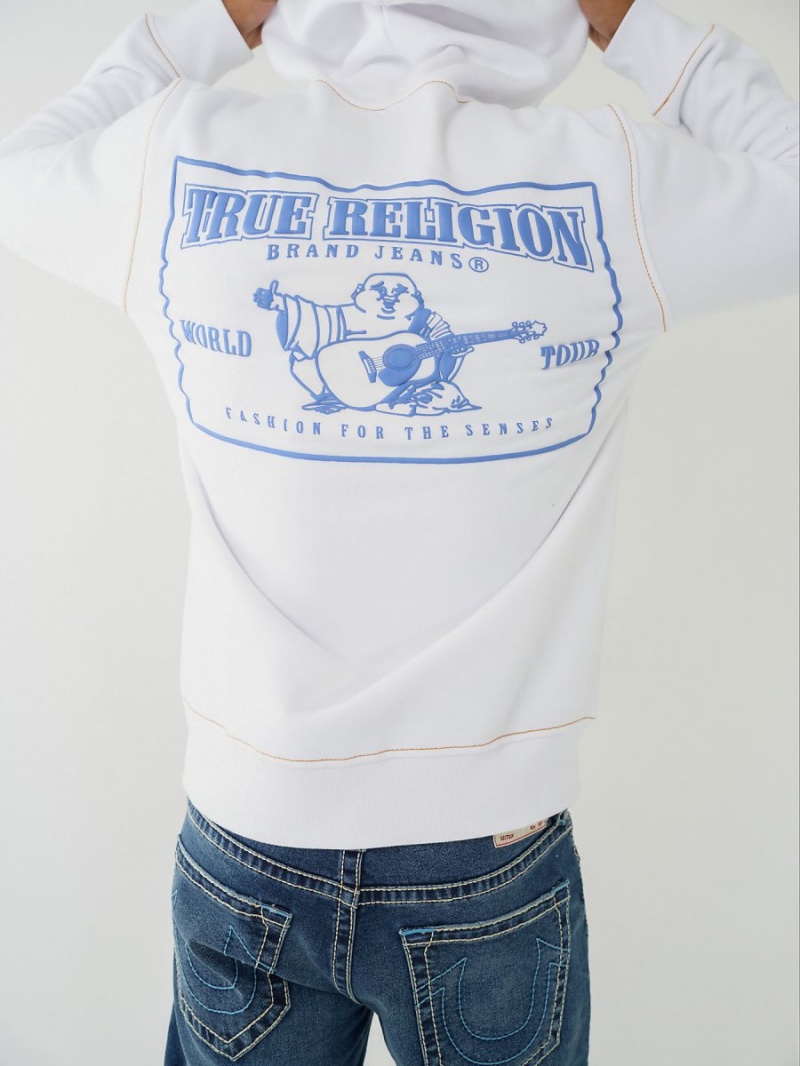 Sudadera True Religion Big T Zip OPTIC WHT/BKTHRN/BLU | 52DHMKCXT