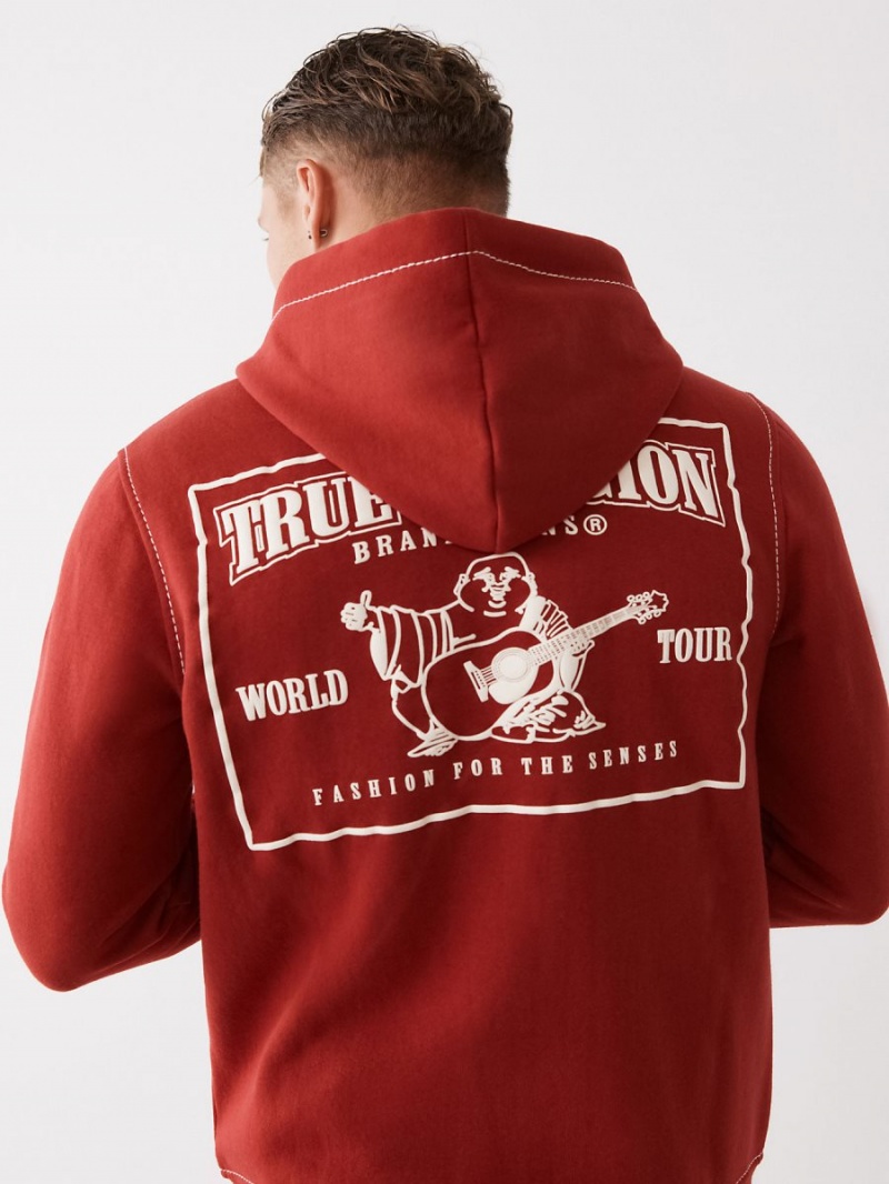 Sudadera True Religion Big T Zip Rojas | 16JFSBADP