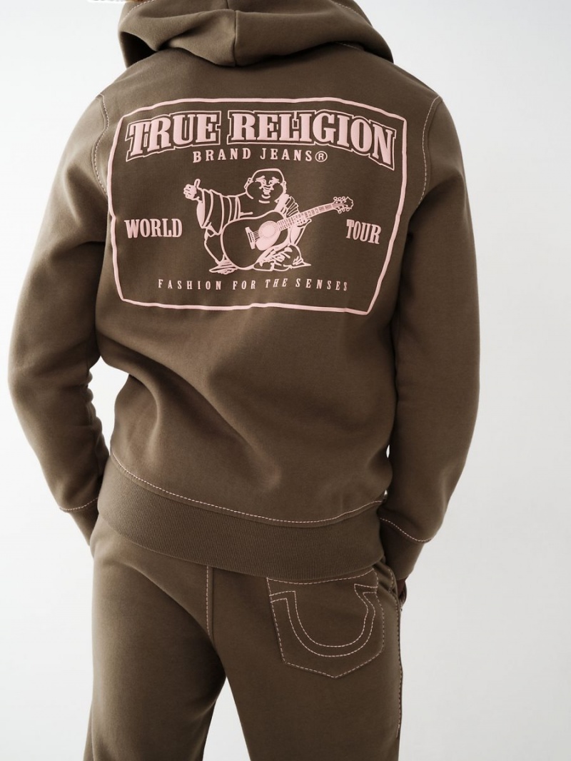 Sudadera True Religion Big T Zip Rosas | 42QYUXJFC