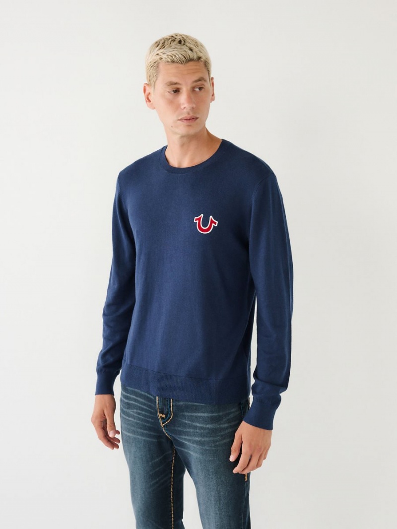 Sudadera True Religion Buddha Logo Sueter Navy/Sapphire | 01NSCZALX