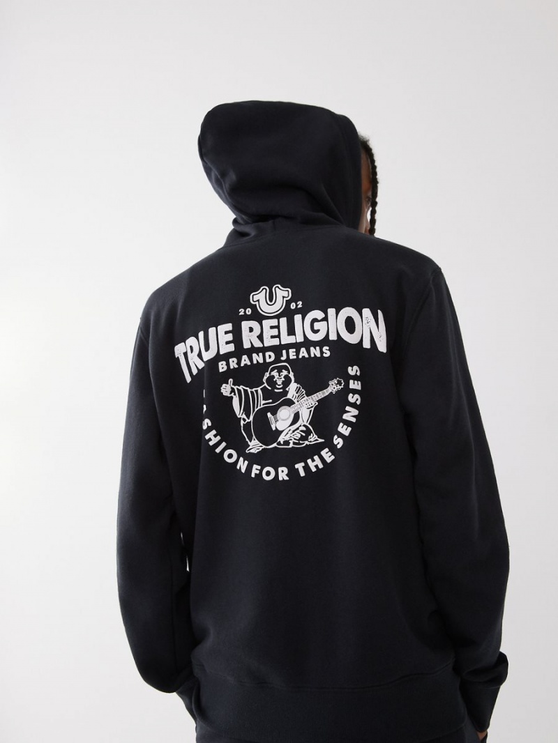 Sudadera True Religion Buddha Logo Zip Negras | 07ORZBCYP