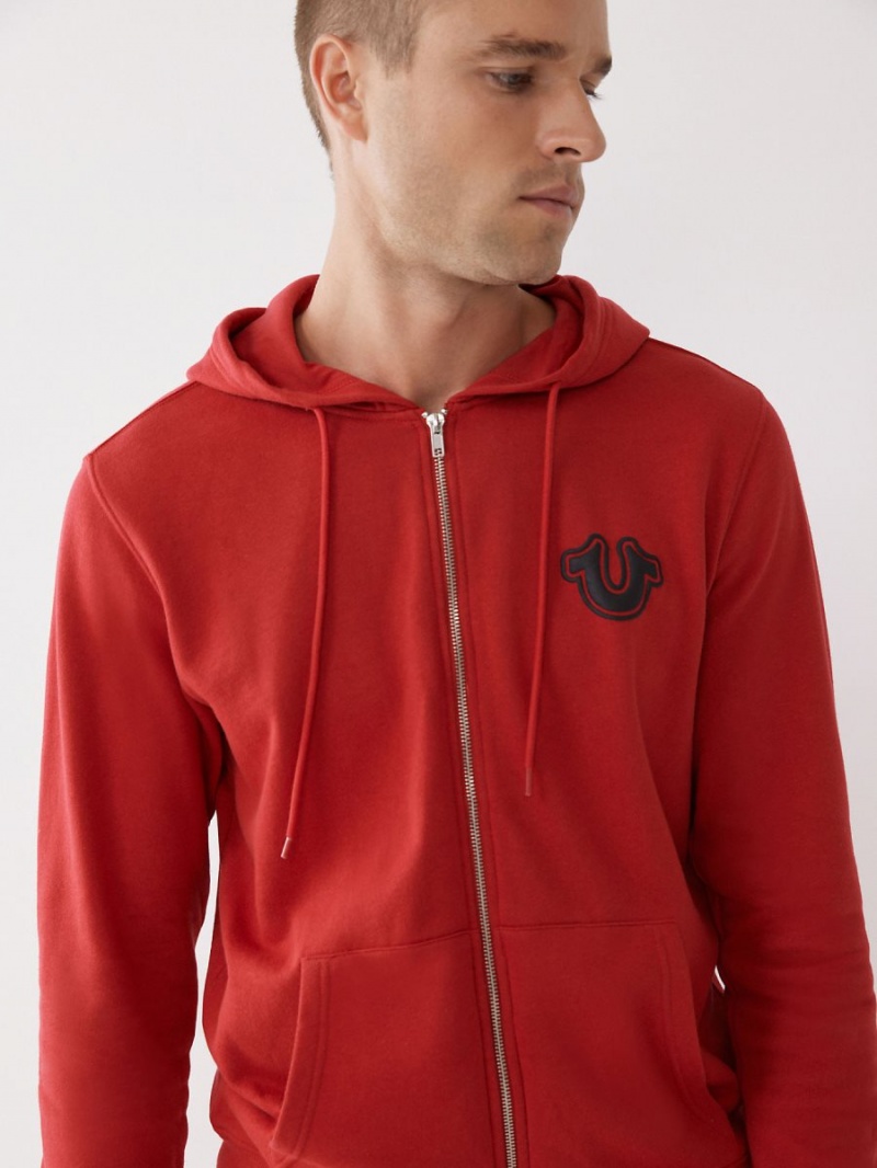 Sudadera True Religion Buddha Logo Zip Rojas | 01ZFCNSTY