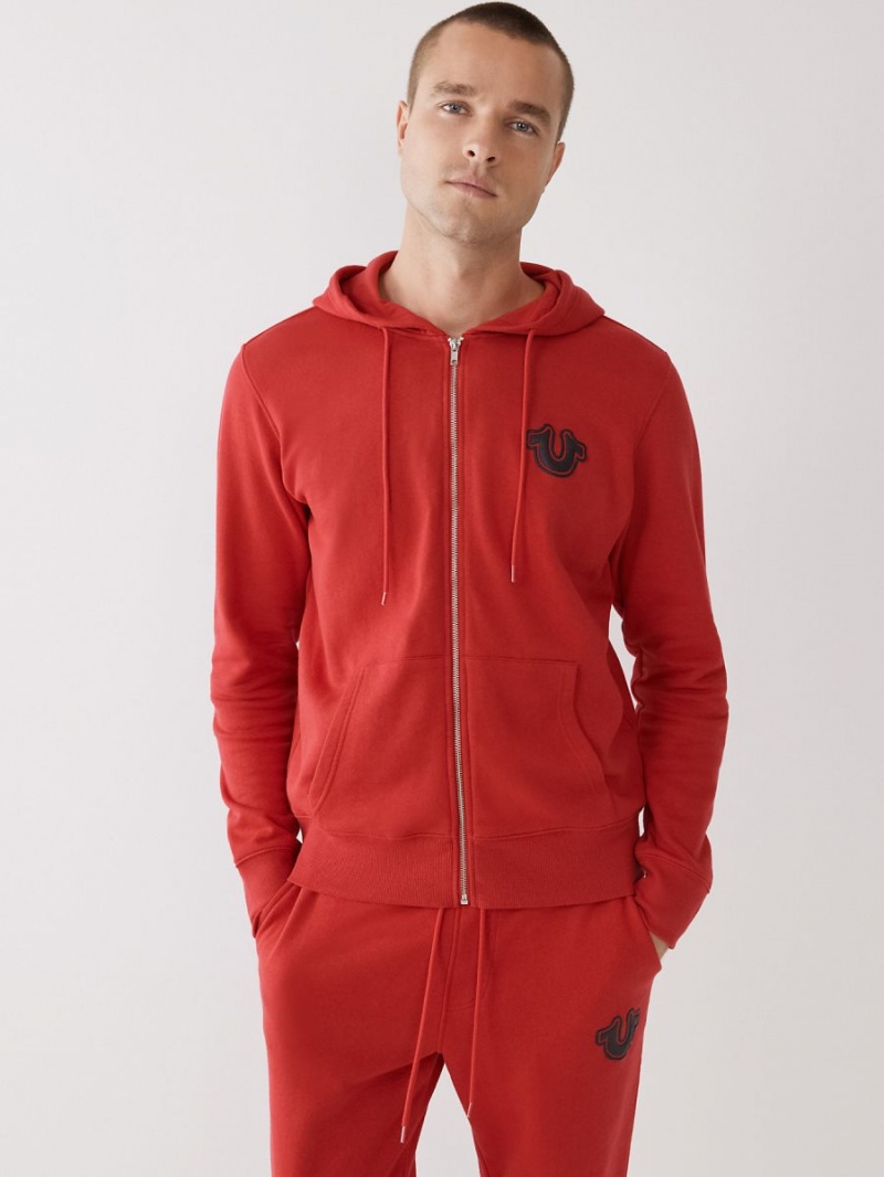 Sudadera True Religion Buddha Logo Zip Rojas | 01ZFCNSTY