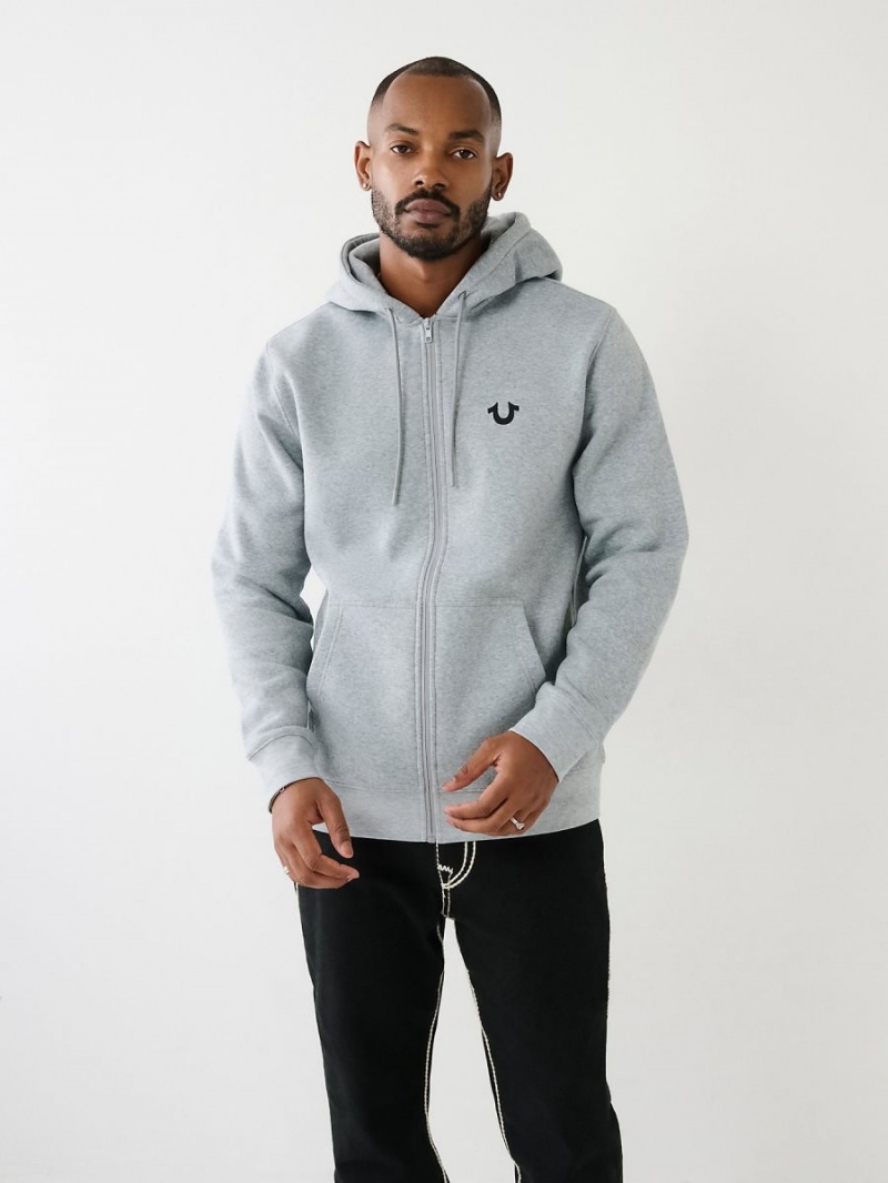 Sudadera True Religion Buddha Zip Gris | 30NWOGPKX