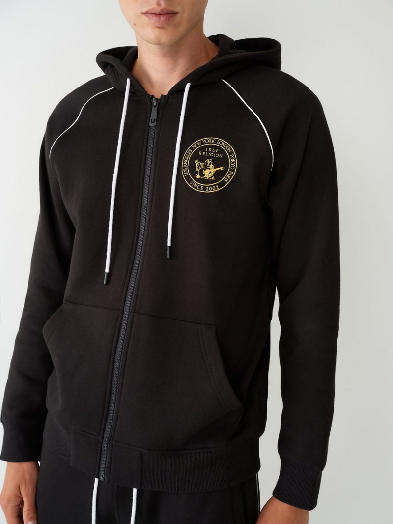 Sudadera True Religion Buddha Zip Negras | 98ULKNAOT