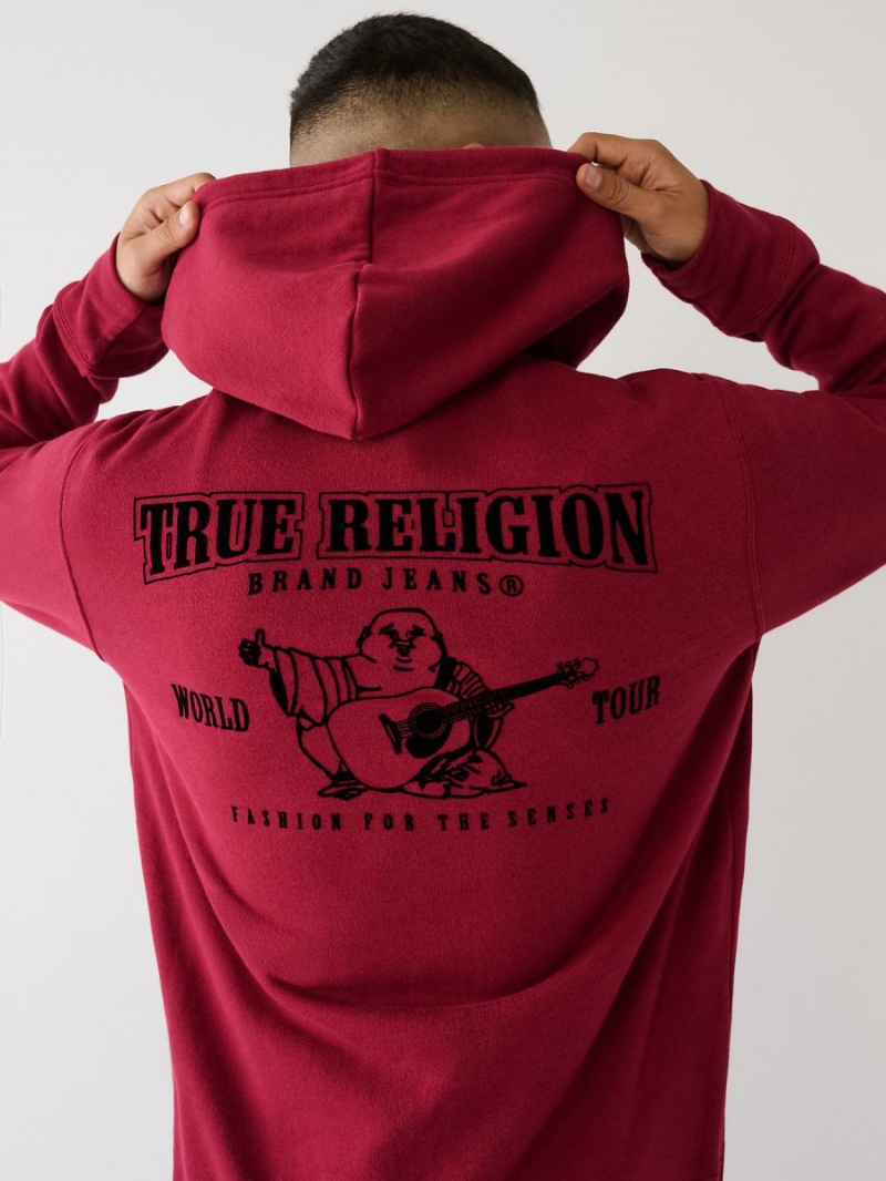 Sudadera True Religion Classic Logo Zip Rojas Azules Gris | 74SRUIKVM