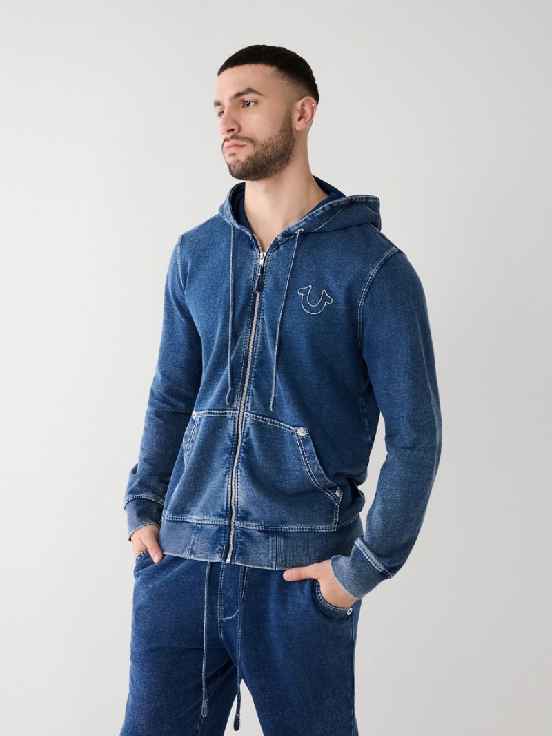 Sudadera True Religion Indigo Big T Zip Indigo | 59MEJIRAP