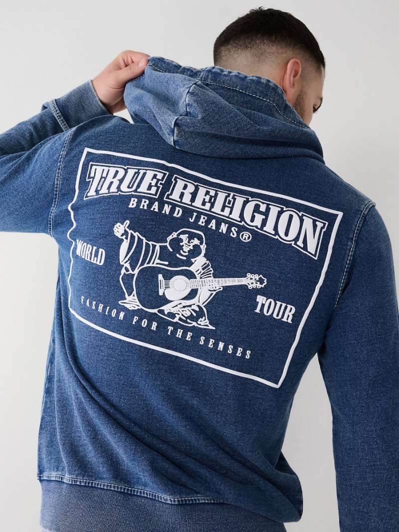 Sudadera True Religion Indigo Big T Zip Indigo | 59MEJIRAP