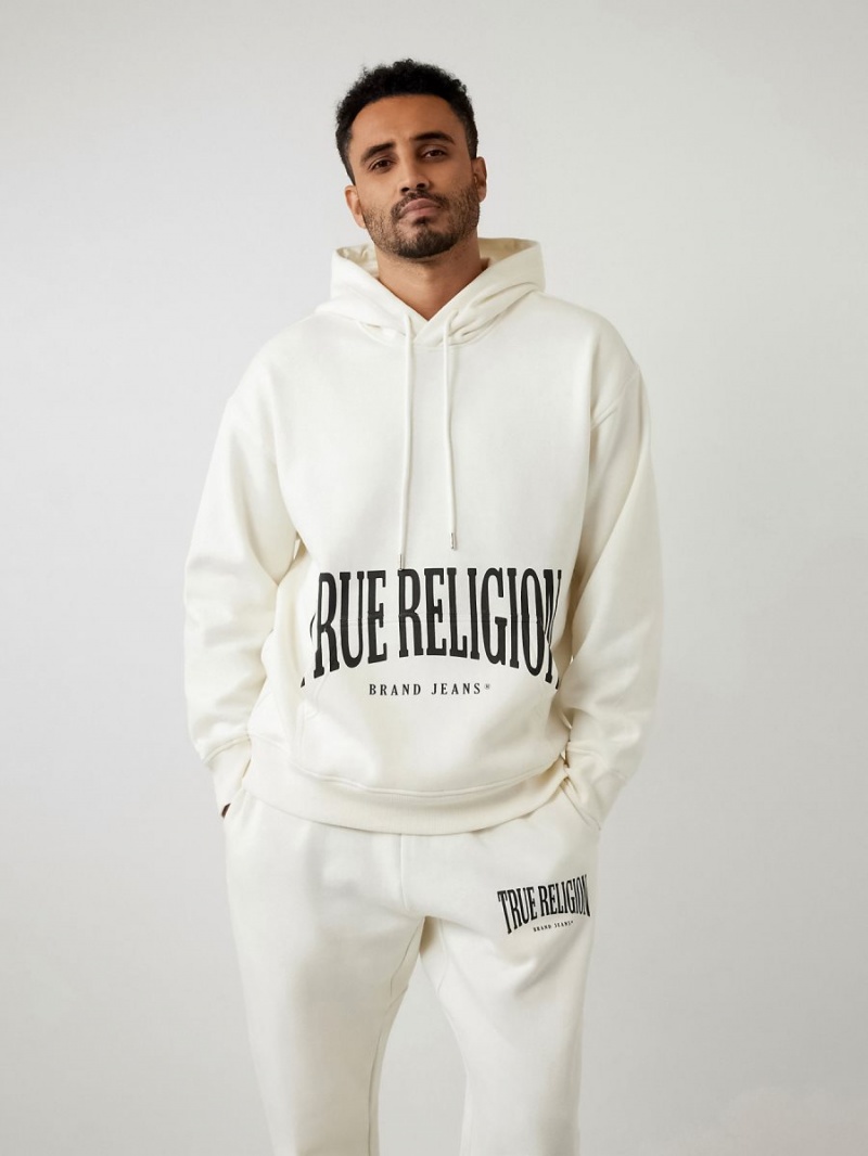 Sudadera True Religion Logo Relaxed Blancas | 14XDCUIFY