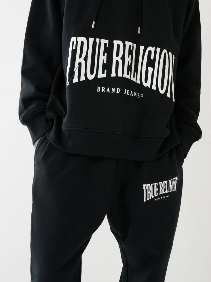 Sudadera True Religion Logo Relaxed Negras | 19PLFUMIX