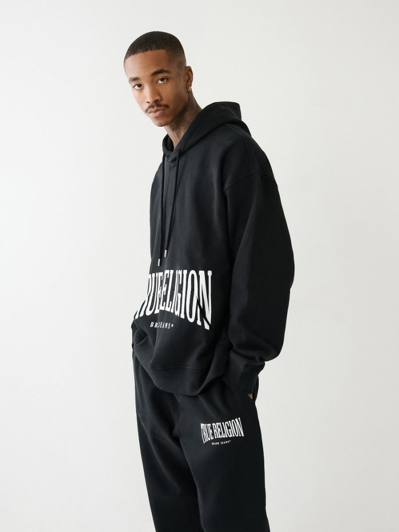 Sudadera True Religion Logo Relaxed Negras | 19PLFUMIX