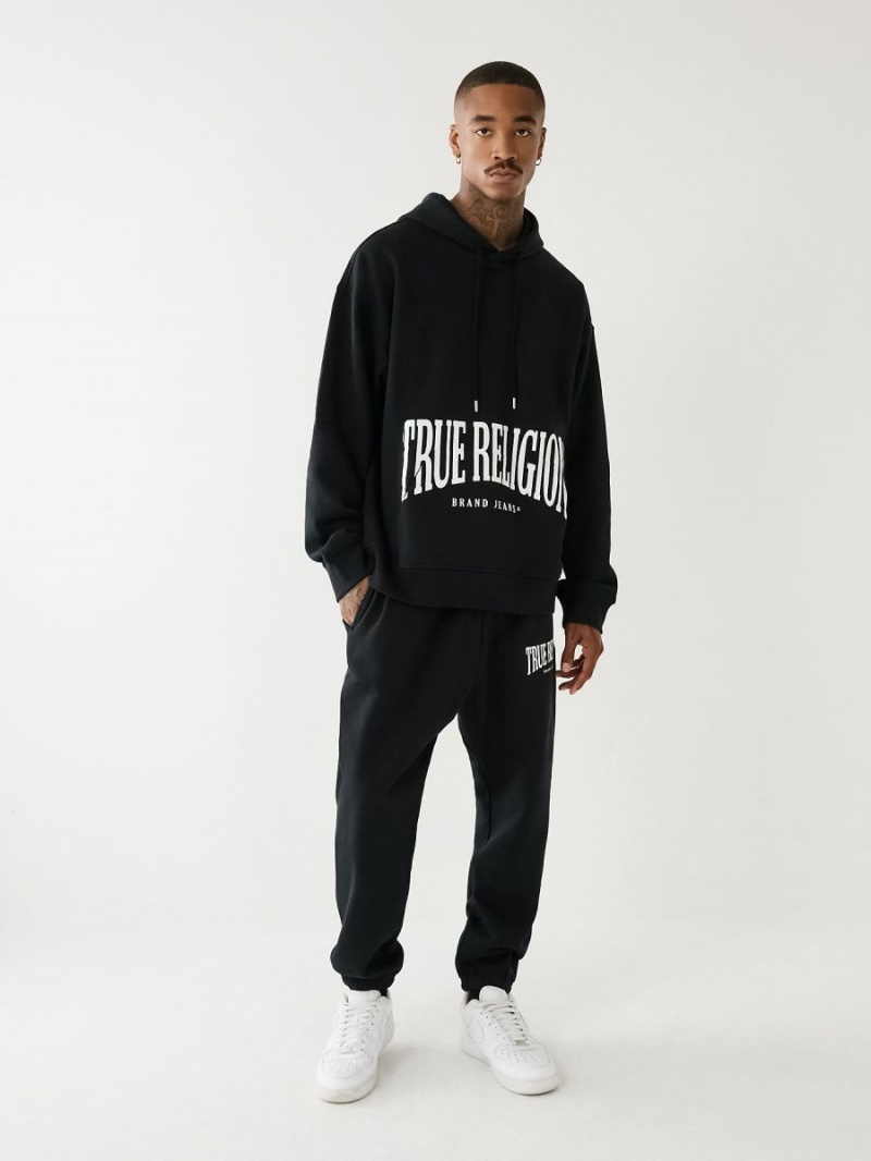 Sudadera True Religion Logo Relaxed Negras | 19PLFUMIX