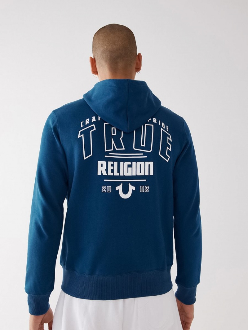 Sudadera True Religion Logo Zip Navy/Navy | 73LMBEPWN