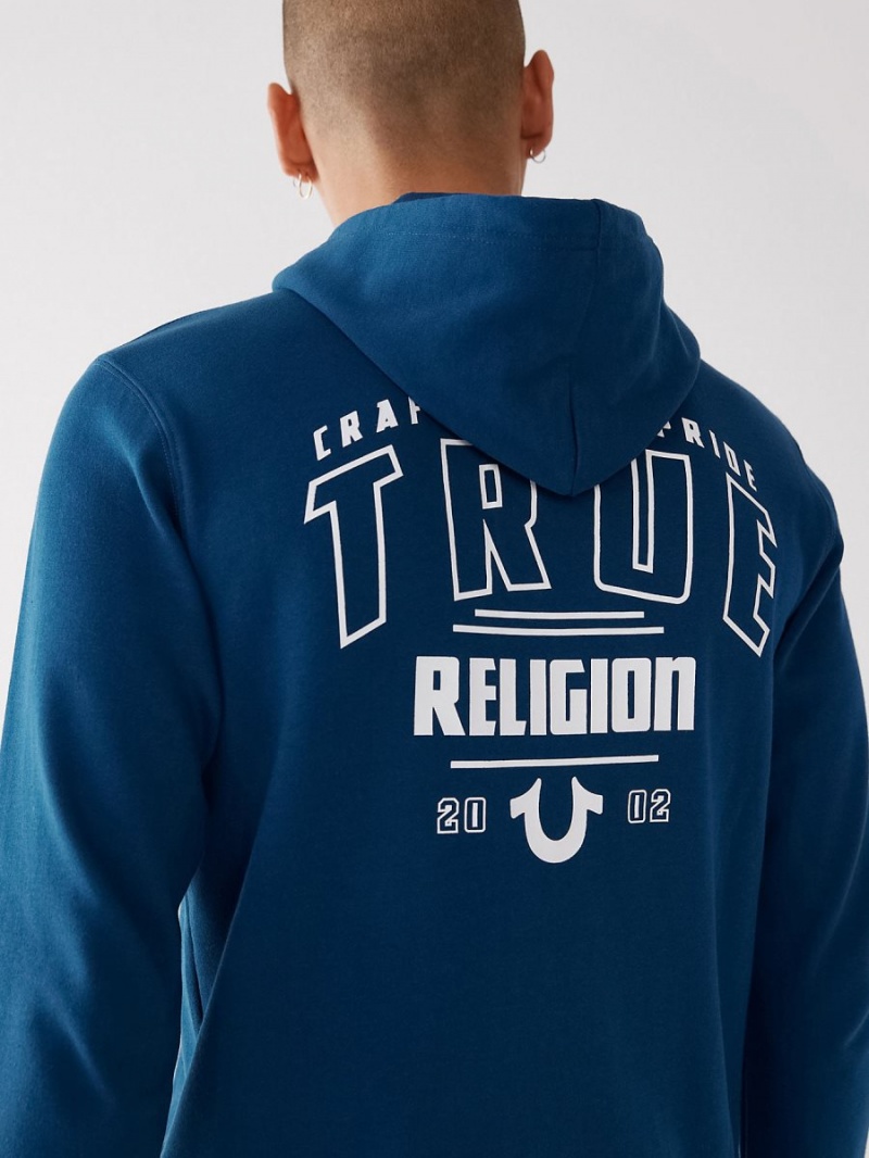 Sudadera True Religion Logo Zip Navy/Navy | 73LMBEPWN