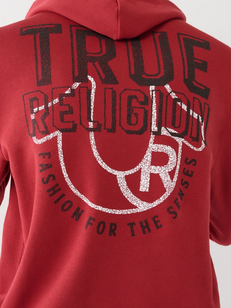 Sudadera True Religion Logo Zip Rojas | 87GFSWBIN