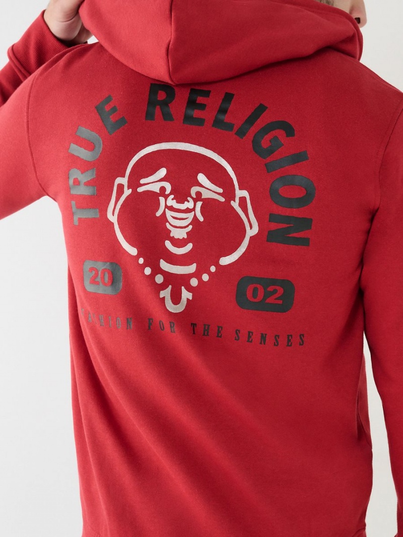 Sudadera True Religion Metallic Buddha 2002 Logo Zip Rojas | 75EDQNRYM