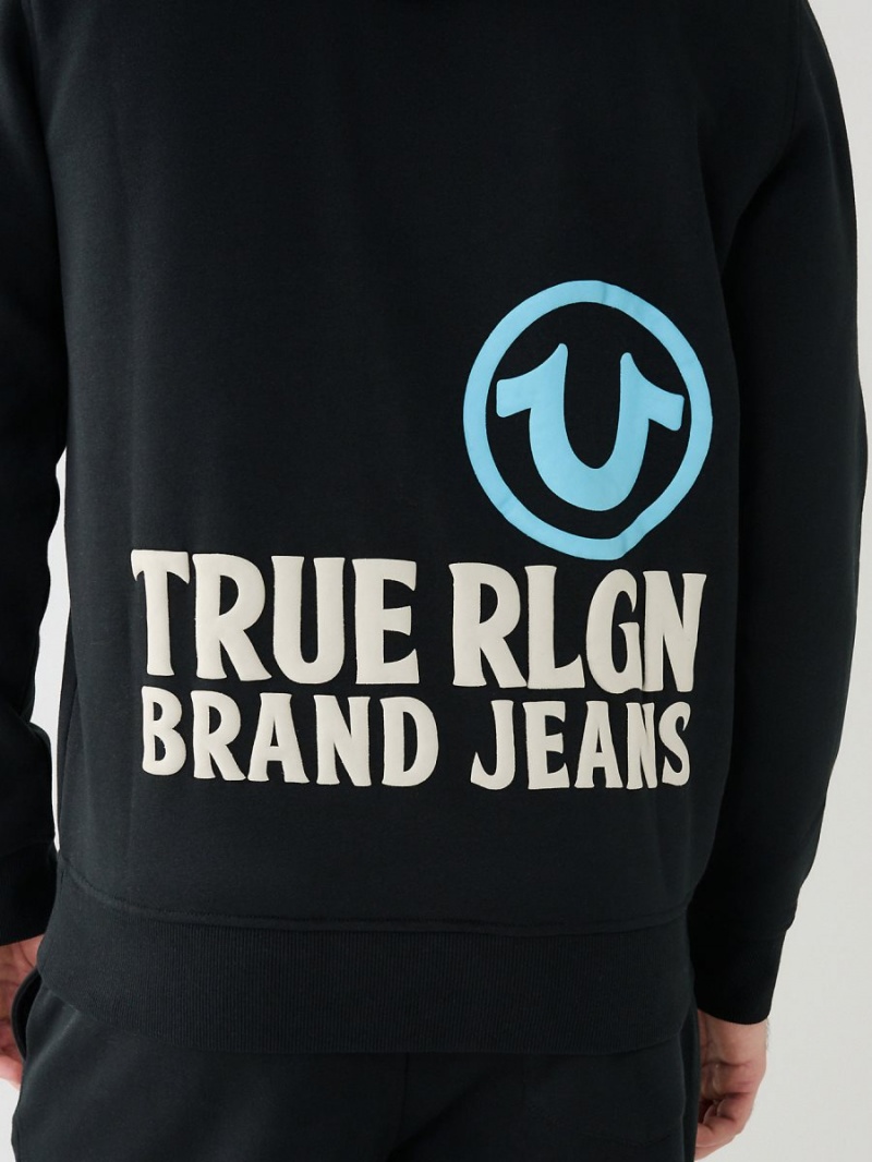 Sudadera True Religion Puff Trbj Zip Up Negras | 30DXHIKGA