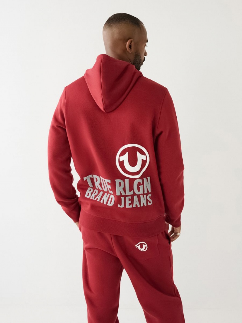 Sudadera True Religion Puff Trbj Zip Up Rojas | 59ZVLECHK