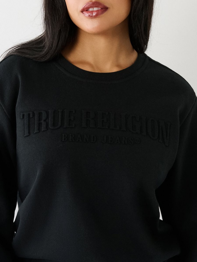 Sudadera True Religion Ruched Relaxed Negras | 23SQAIXCT