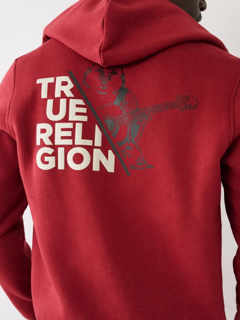 Sudadera True Religion Zip Rojas | 01AJDMKNW