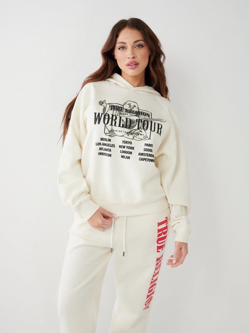 Sudadera con Capucha True Religion Buddha Relaxed Blancas | 94EDIJSMH