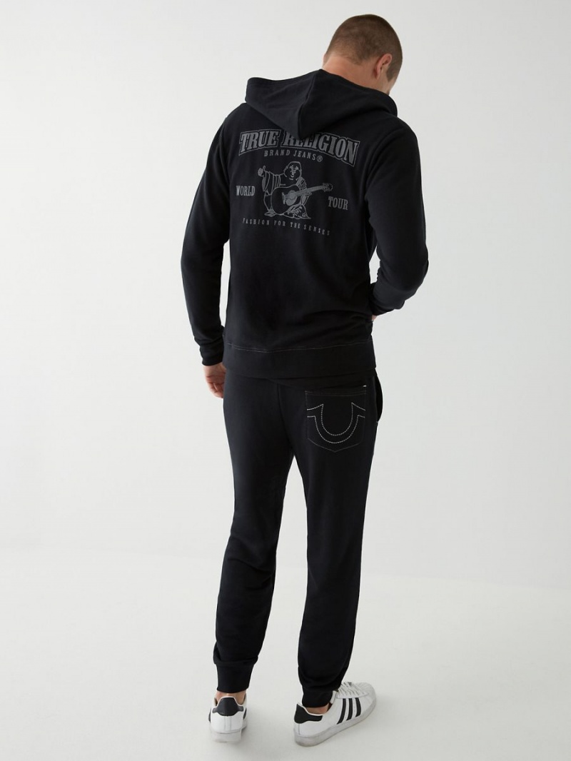 Sudadera con Capucha True Religion Buddha Zip Negras | 92EZTISKH